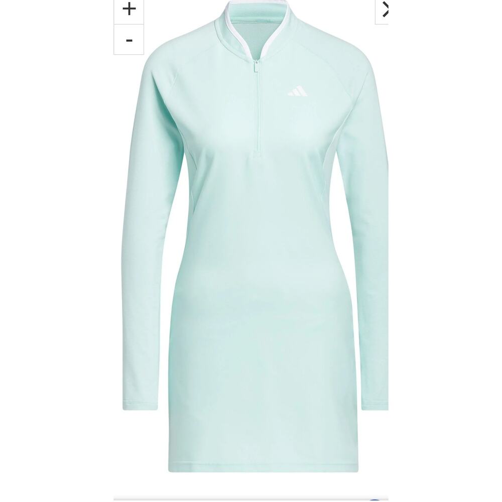 Adidas Long Sleeve Golf Dress Mint Green Quarter Zip Athletic Women XL